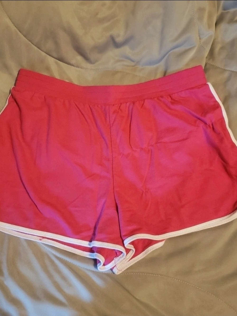 No Boundaries Bright Pink Athletic Shorts with White Trim